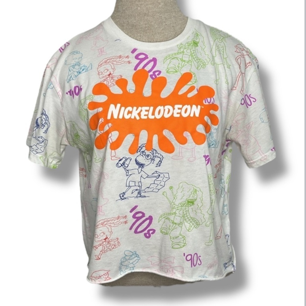 Nickelodeon 90's Rugrats Graphic All Over Print T-Shirt Women's Medium ? Neon